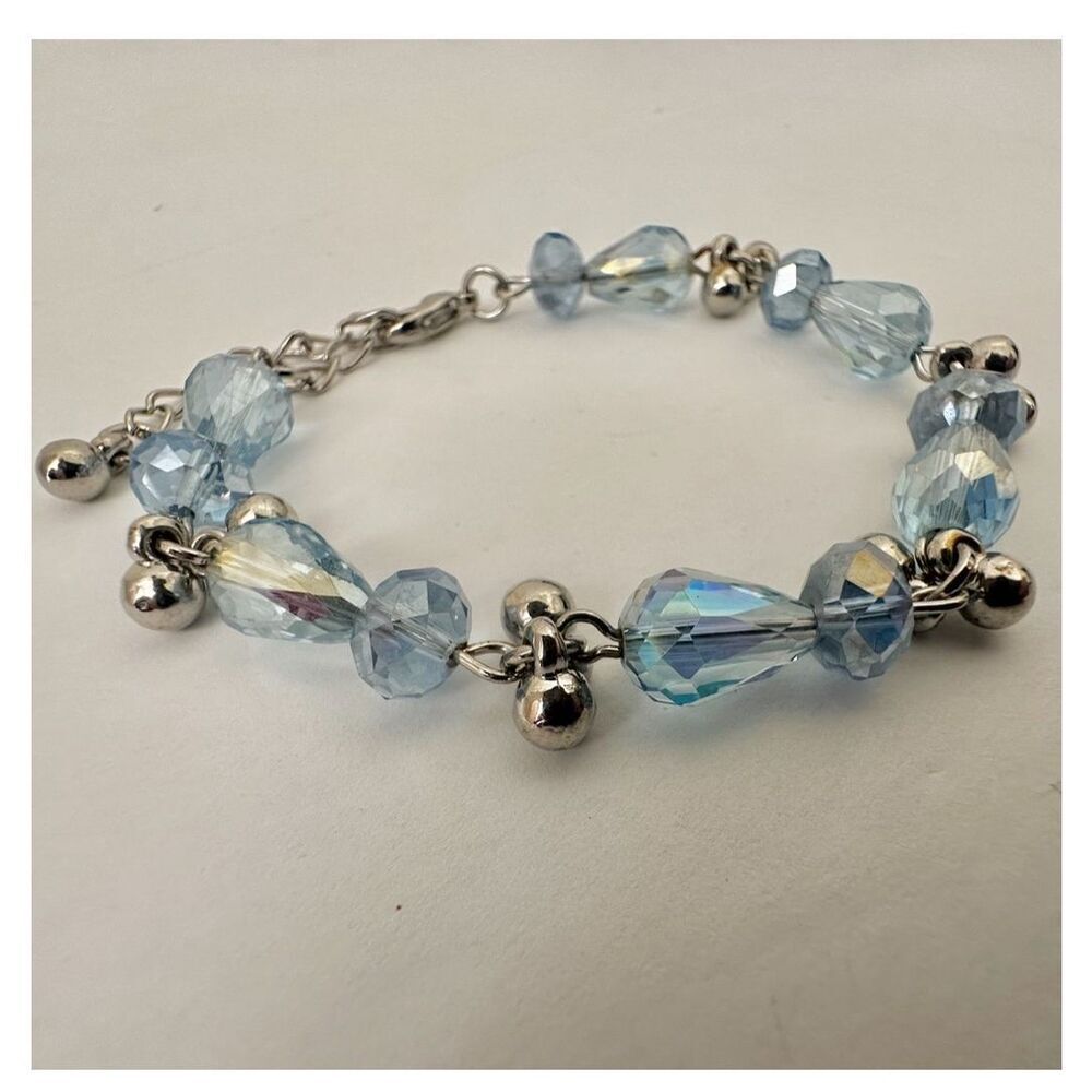 Blue Swarovski Crystal and silver tone bracelet